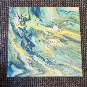 Abstract Blue and Yellow Canvas Art